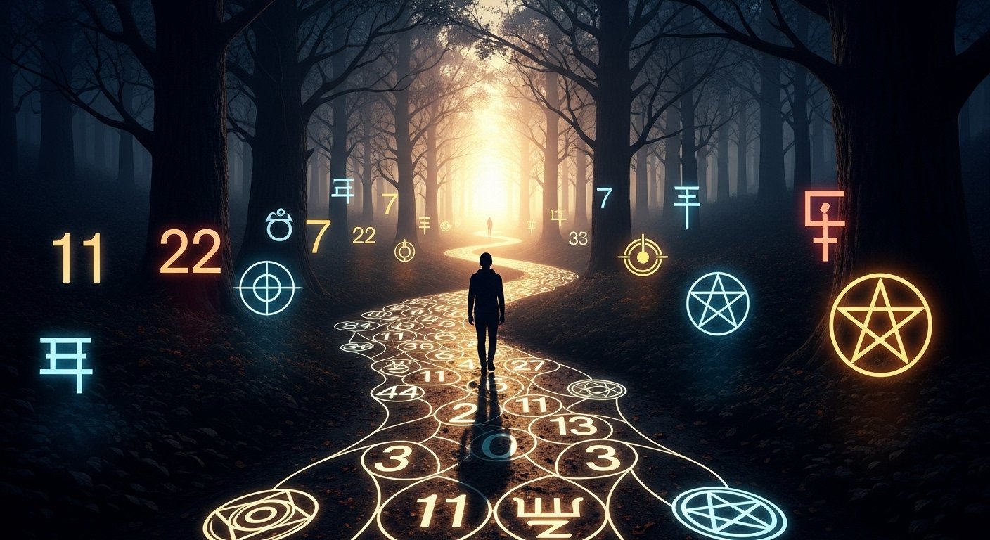 Nümeroloji Hesaplaması: Bir kişinin doğum tarihinden yaşam yolu sayısını bulan bir el ve sayılar.