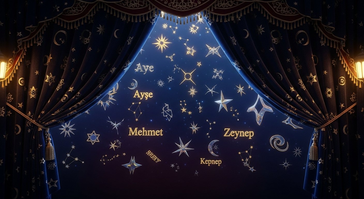 Türk isimlerinin astrolojik ve numerolojik enerjilerini temsil eden yıldızlar, gezegenler ve semboller