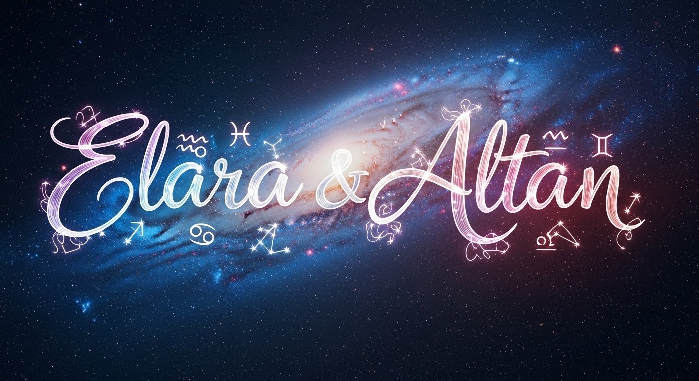 Zodyak işaretleriyle harflerin ve isimlerin enerjisini gösteren soyut bir görsel.