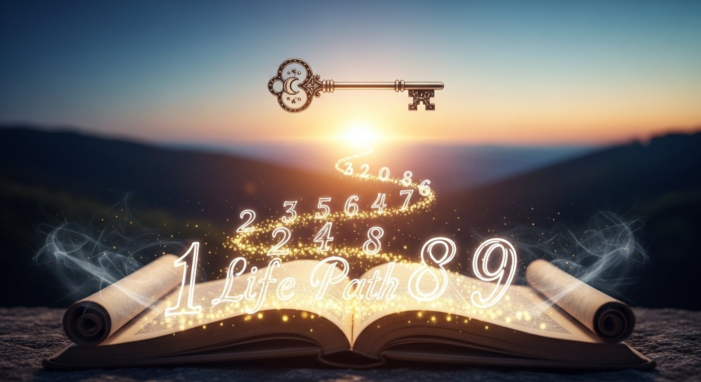 A person's hand drawing a complex astrological chart with numerological symbols overlaid, illustrating the process of calculating a life path number.