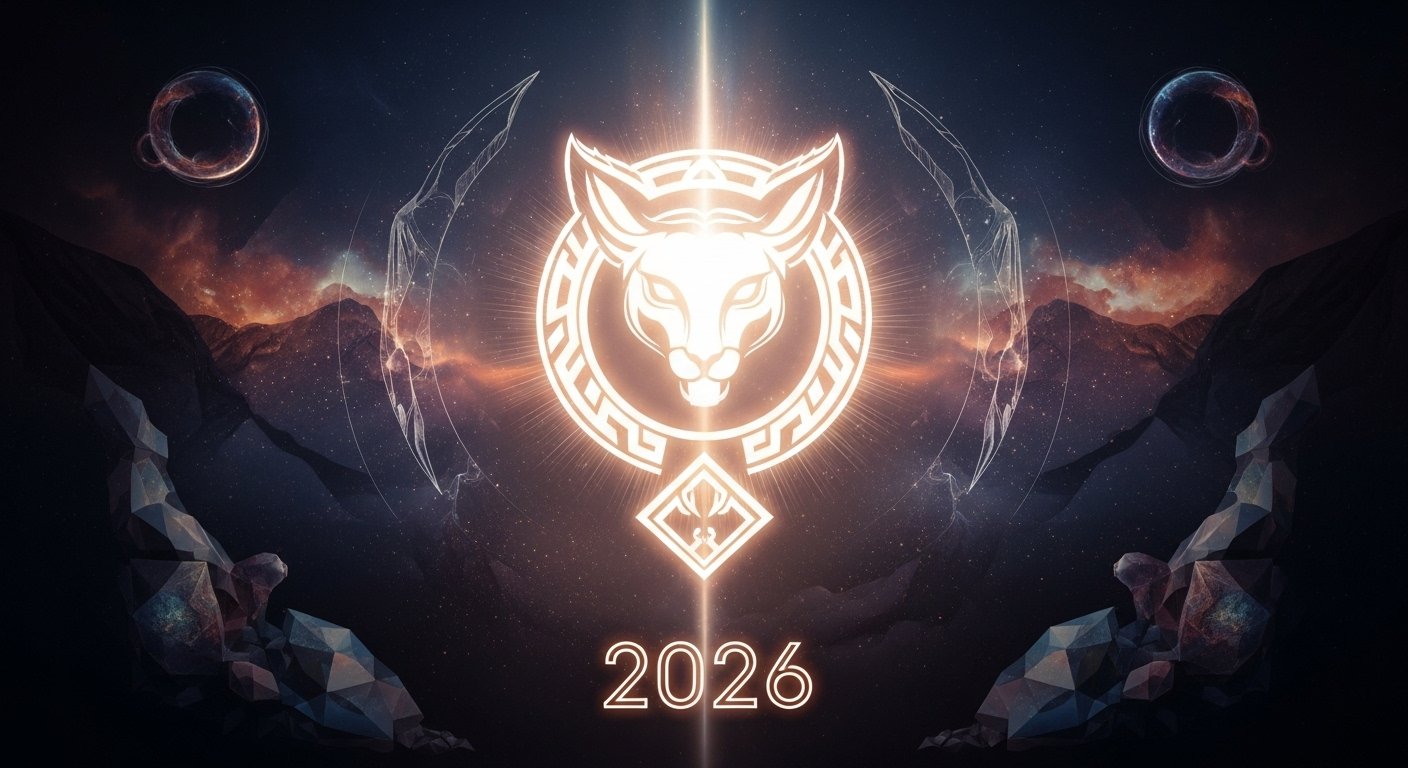 Ormanda beliren mistik bir totem hayvanı silüeti, 2026'nın ruhani rehberliğini temsil ediyor.