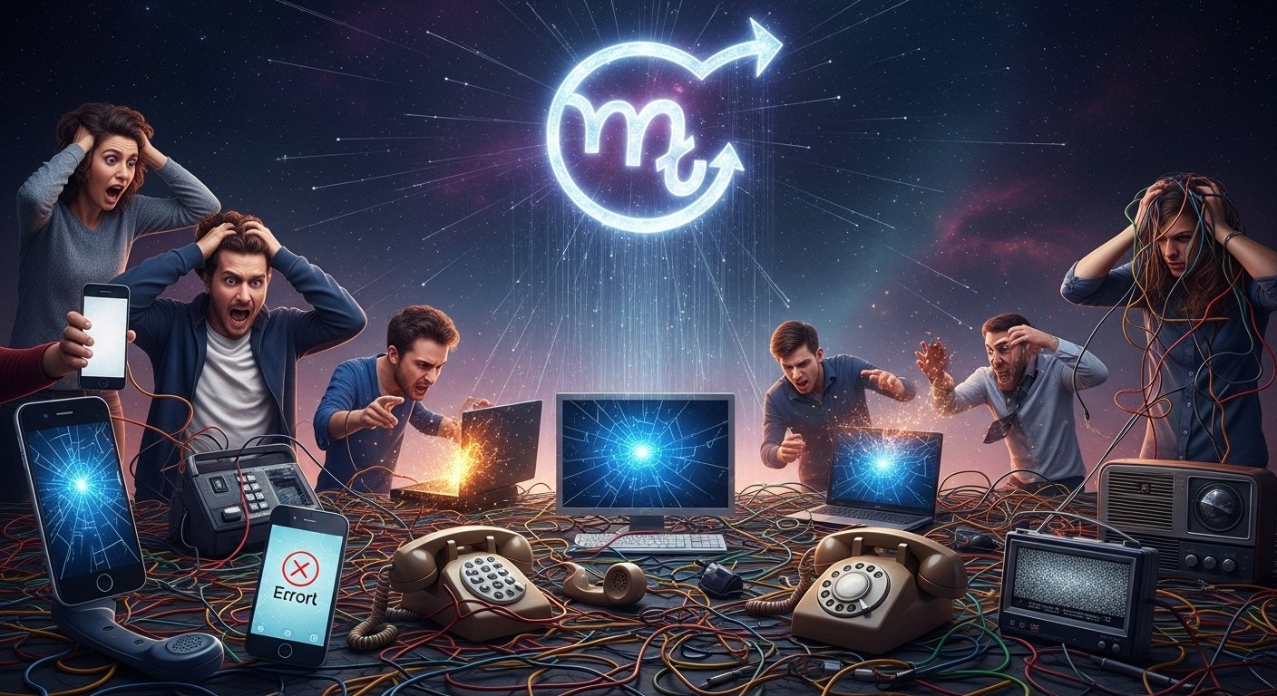 A cosmic image depicting planets and stars, symbolizing the complex dance of astrology and Mercury Retrograde's influence.