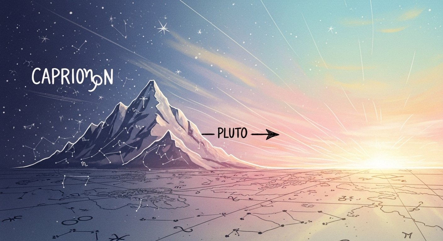 Zamanın ve dönüşümün sembollerini barındıran mistik bir astroloji görseli.