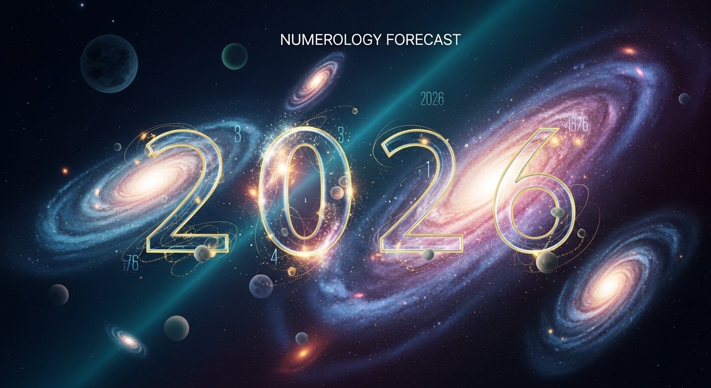 Mystical numerology symbols and cosmic energy lines