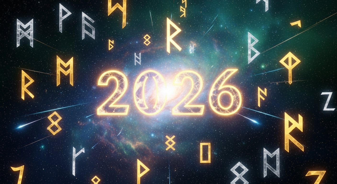 A cosmic image depicting the energy of new beginnings and the number 1, symbolizing the Universal Year of 2026.